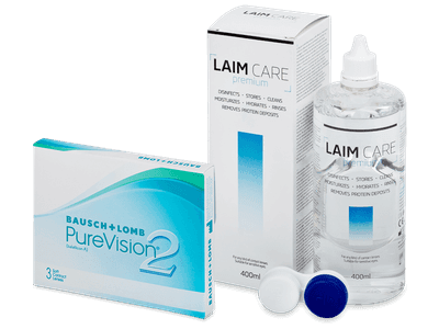 PureVision 2 (3 čočky) + roztok Laim-Care 400 ml