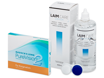 PureVision 2 for Astigmatism (3 čočky) + roztok Laim-Care 400 ml