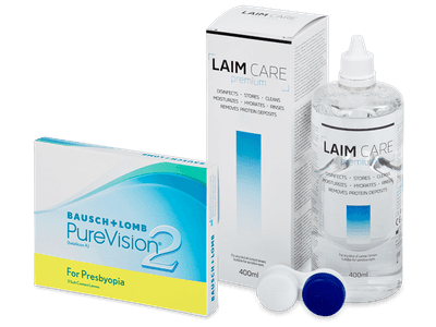 PureVision 2 for Presbyopia (3 čočky) + roztok Laim-Care 400 ml