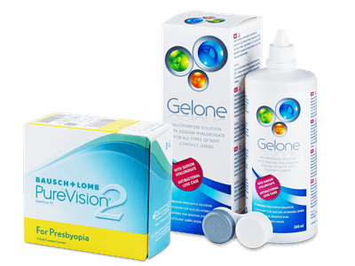 PureVision 2 for Presbyopia (6 čoček) + roztok Gelone 360 ml