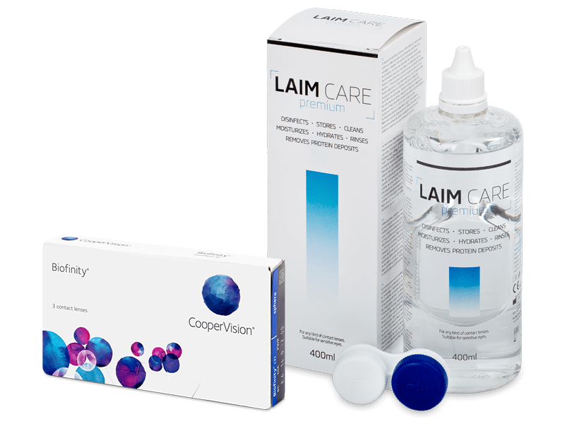 Biofinity (3 čočky) + roztok Laim Care 400 ml - Výhodný balíček