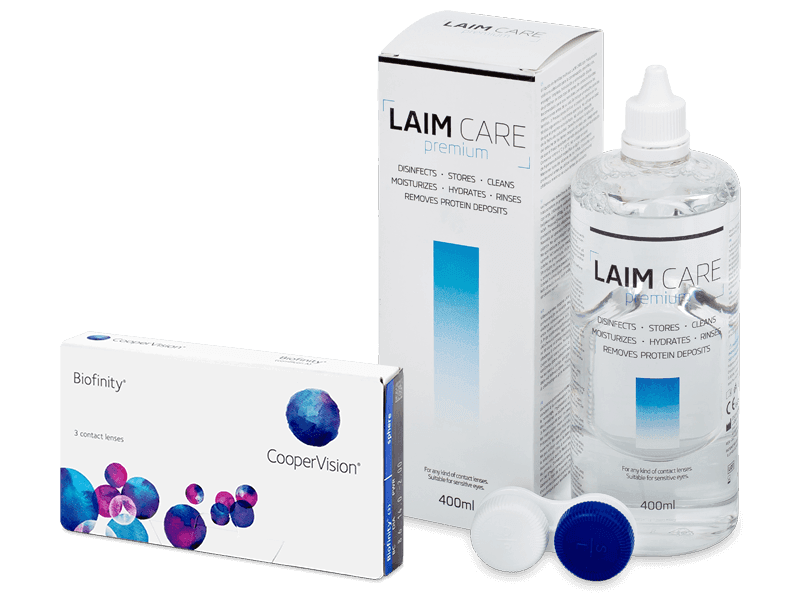Biofinity (3 čočky) + roztok Laim Care 400 ml - Výhodný balíček