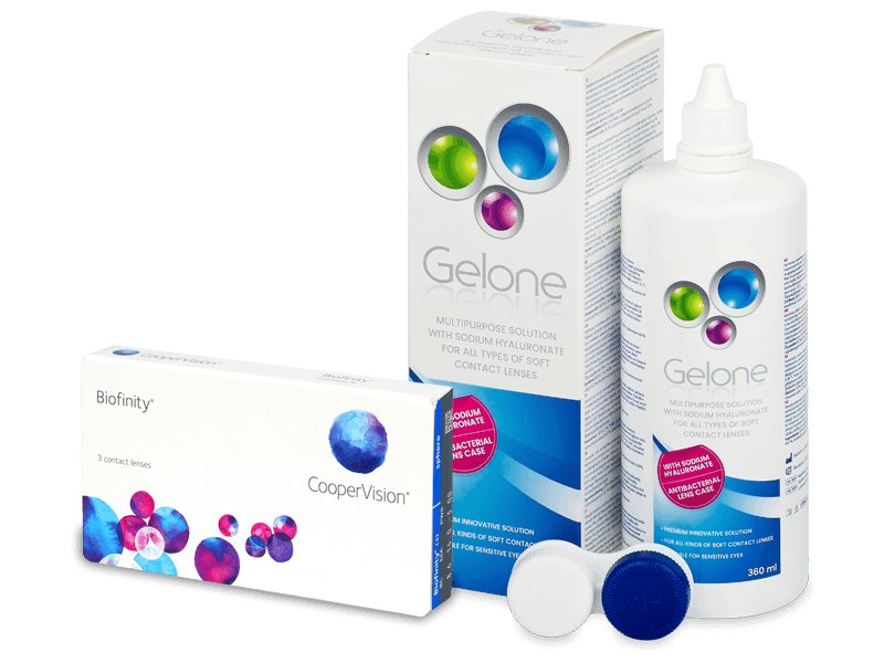 Biofinity (3 čočky) + roztok Gelone 360 ml - Výhodný balíček