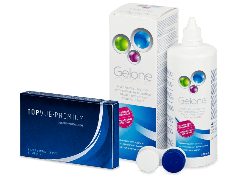 TopVue Premium (6 čoček) + roztok Gelone 360 ml - Výhodný balíček