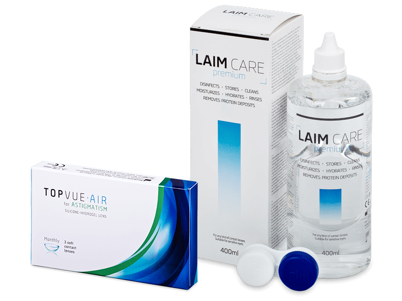 TopVue Air for Astigmatism (3 čočky) + roztok Laim Care 400 ml - Výhodný balíček