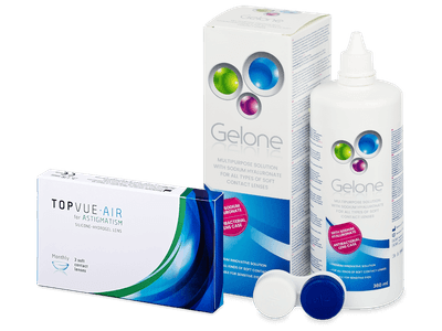 TopVue Air for Astigmatism (3 čočky) + roztok Gelone 360 ml
