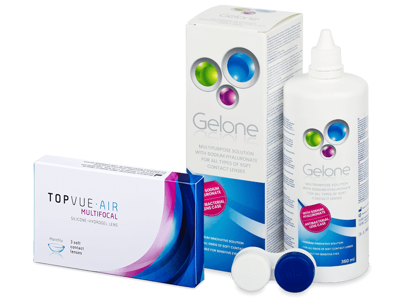 TopVue Air Multifocal (3 čočky) + roztok Gelone 360 ml - Výhodný balíček