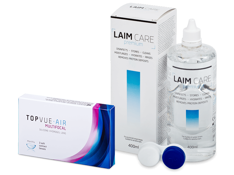 TopVue Air Multifocal (3 čočky) + roztok Laim Care 400 ml - Výhodný balíček