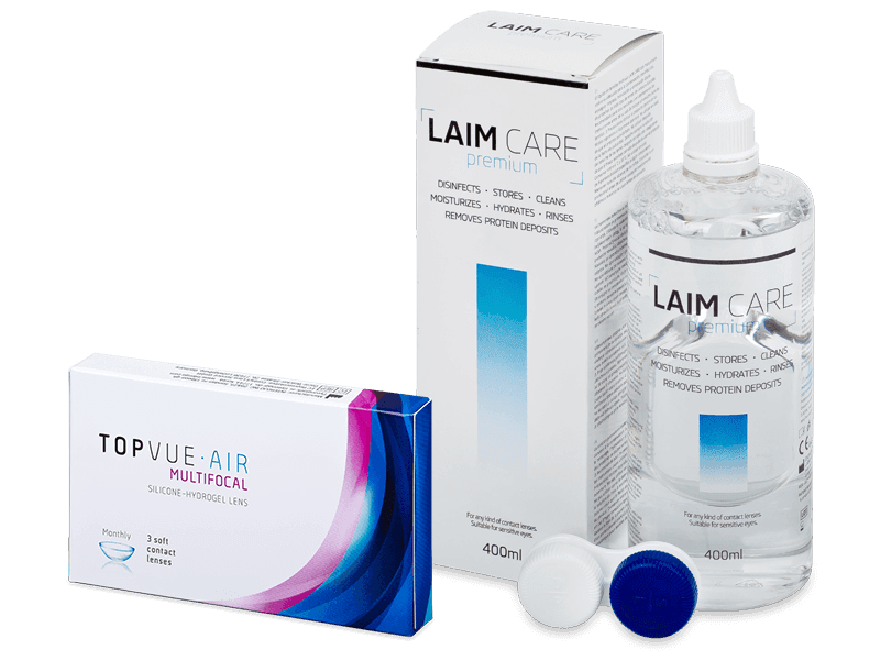 TopVue Air Multifocal (3 čočky) + roztok Laim Care 400 ml - Výhodný balíček