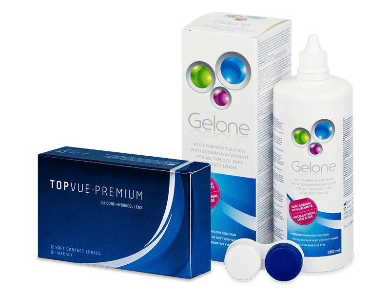 TopVue Premium (12 čoček) + roztok Gelone 360 ml - Výhodný balíček