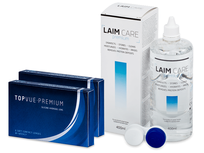 TopVue Premium (12 čoček) + roztok Laim-Care 400 ml - Výhodný balíček