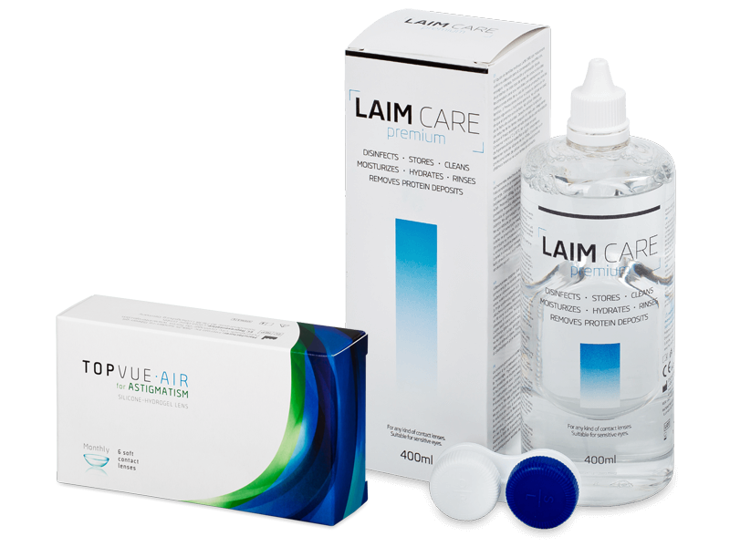 TopVue Air for Astigmatism (6 čoček) + roztok Laim Care 400 ml - Výhodný balíček
