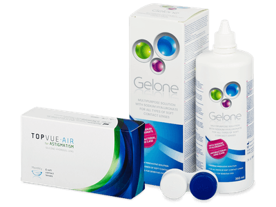 TopVue Air for Astigmatism (6 čoček) + roztok Gelone 360 ml