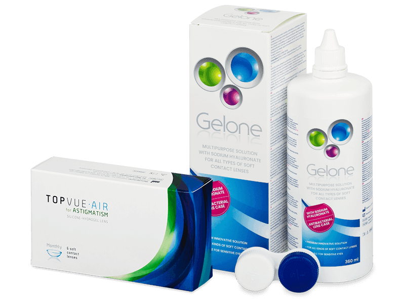 TopVue Air for Astigmatism (6 čoček) + roztok Gelone 360 ml - Výhodný balíček