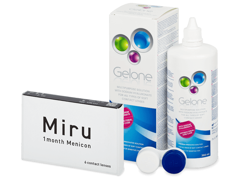 Miru 1month Menicon (6 čoček) + roztok Gelone 360 ml - Výhodný balíček