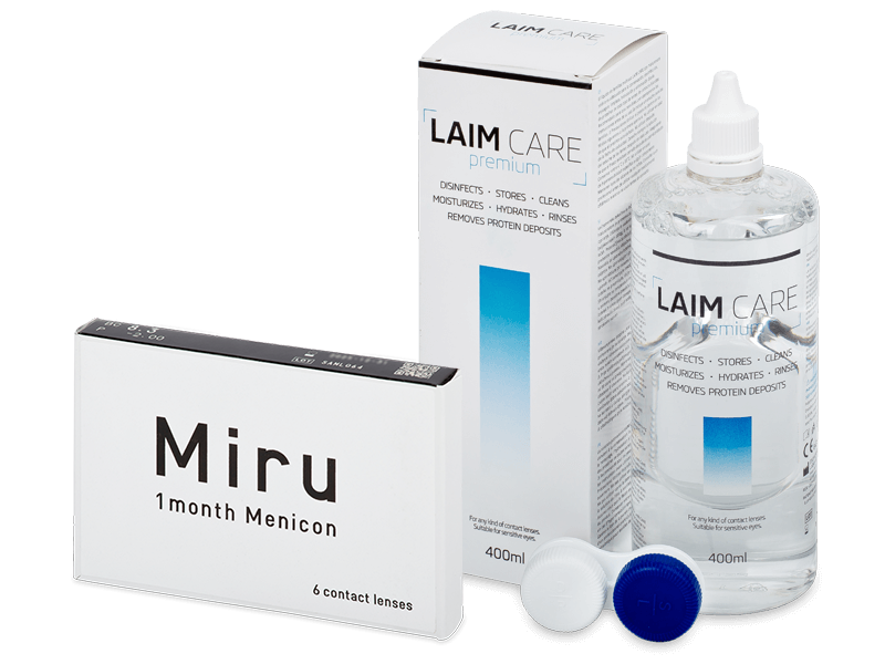 Miru 1 Month (6 čoček) + roztok Laim Care 400 ml - Výhodný balíček