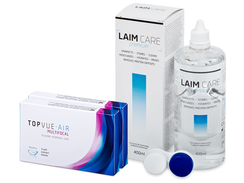 TopVue Air Multifocal (6 čoček) + roztok Laim Care 400 ml - Výhodný balíček
