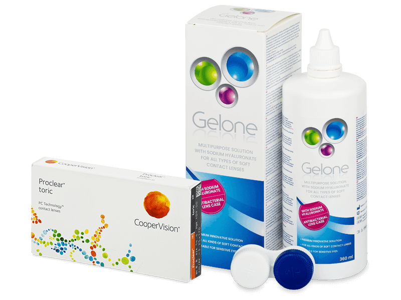 Proclear Toric XR (6 čoček) + roztok Gelone 360 ml - Výhodný balíček