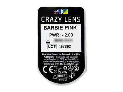 CRAZY LENS - Barbie Pink - dioptrické jednodenní (2 čočky) - 