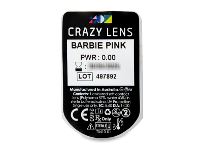 CRAZY LENS - Barbie Pink - nedioptrické jednodenní (2 čočky) - 
