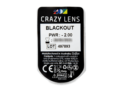 CRAZY LENS - Black Out - dioptrické jednodenní (2 čočky) - 