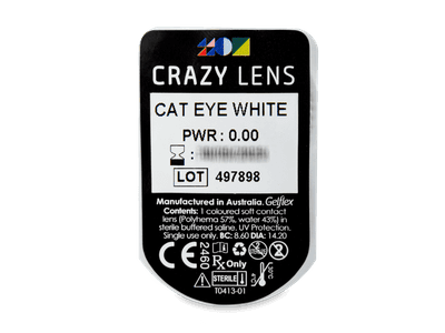 CRAZY LENS - Cat Eye White - nedioptrické jednodenní (2 čočky) - 