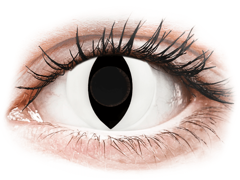 CRAZY LENS - Cat Eye White - nedioptrické jednodenní (2 čočky) - Barevné kontaktní čočky