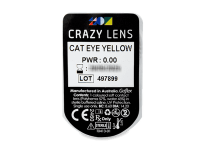 CRAZY LENS - Cat Eye Yellow - nedioptrické jednodenní (2 čočky) - 