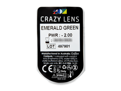 CRAZY LENS - Emerald Green - dioptrické jednodenní (2 čočky) -  