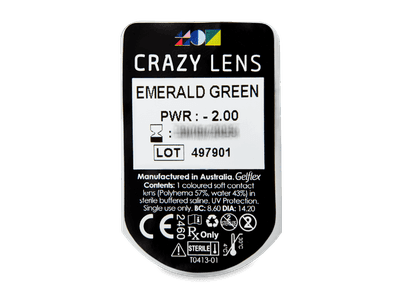 CRAZY LENS - Emerald Green - dioptrické jednodenní (2 čočky) - 