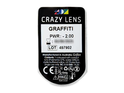 CRAZY LENS - Graffiti - dioptrické jednodenní (2 čočky) -  