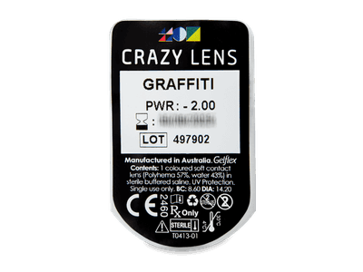 CRAZY LENS - Graffiti - dioptrické jednodenní (2 čočky) - 