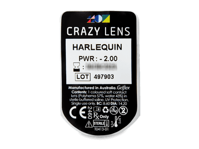 CRAZY LENS - Harlequin - dioptrické jednodenní (2 čočky) - 