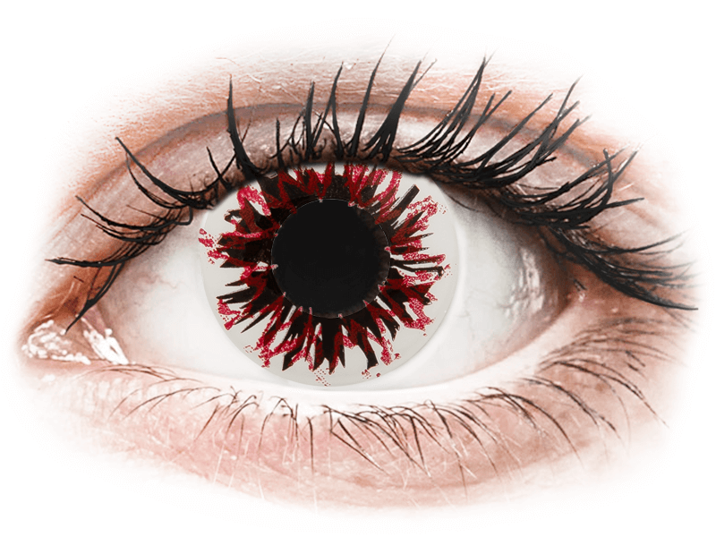 CRAZY LENS - Harlequin Black - dioptrické jednodenní (2 čočky) - Barevné kontaktní čočky
