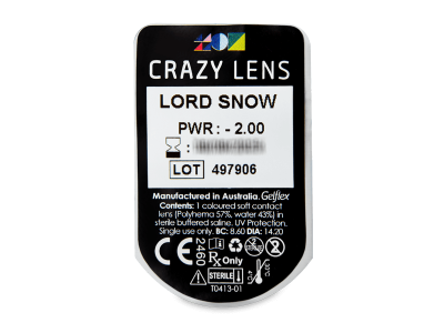 CRAZY LENS - Lord Snow - dioptrické jednodenní (2 čočky) -  