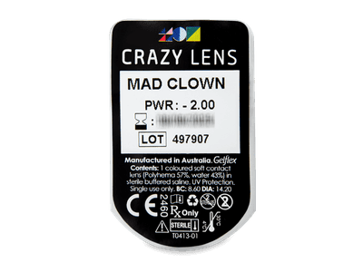 CRAZY LENS - Mad Clown - dioptrické jednodenní (2 čočky) -  