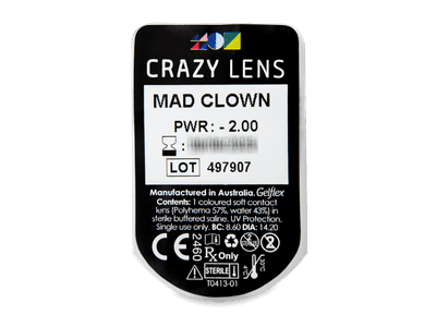 CRAZY LENS - Mad Clown - dioptrické jednodenní (2 čočky) - 