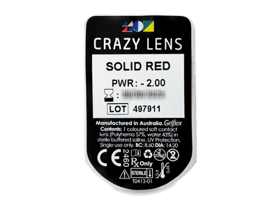 CRAZY LENS - Solid Red - dioptrické jednodenní (2 čočky) -  