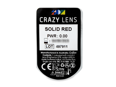 CRAZY LENS - Solid Red - nedioptrické jednodenní (2 čočky) -  