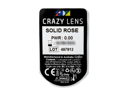 CRAZY LENS - Solid Rose - nedioptrické jednodenní (2 čočky) - 