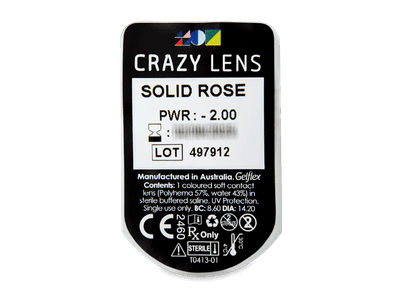 CRAZY LENS - Solid Rose - dioptrické jednodenní (2 čočky) - 