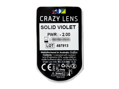 CRAZY LENS - Solid Violet - dioptrické jednodenní (2 čočky) -  
