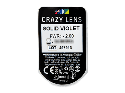 CRAZY LENS - Solid Violet - dioptrické jednodenní (2 čočky) -  