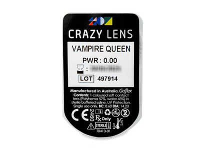 CRAZY LENS - Vampire Queen - nedioptrické jednodenní (2 čočky) - 