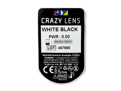 CRAZY LENS - White Black - nedioptrické jednodenní (2 čočky) - 