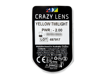 CRAZY LENS - Yellow Twilight - dioptrické jednodenní (2 čočky) -  