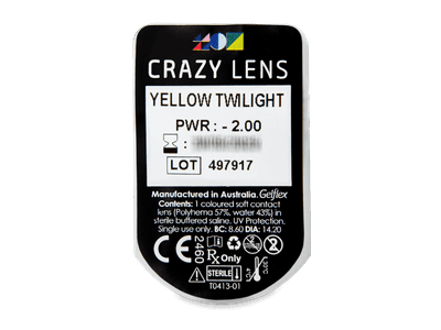 CRAZY LENS - Yellow Twilight - dioptrické jednodenní (2 čočky) - 