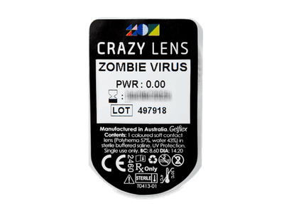 CRAZY LENS - Zombie Virus - nedioptrické jednodenní (2 čočky) - 