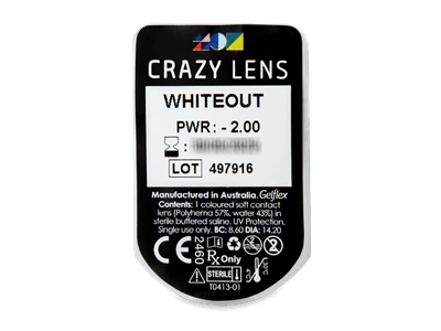 CRAZY LENS - WhiteOut - dioptrické jednodenní (2 čočky) - 