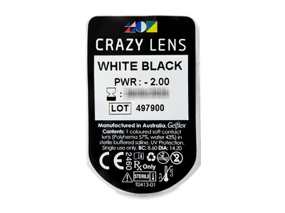 CRAZY LENS - White Black - dioptrické jednodenní (2 čočky) - 